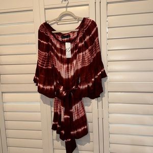 Burgundy, tie dye romper